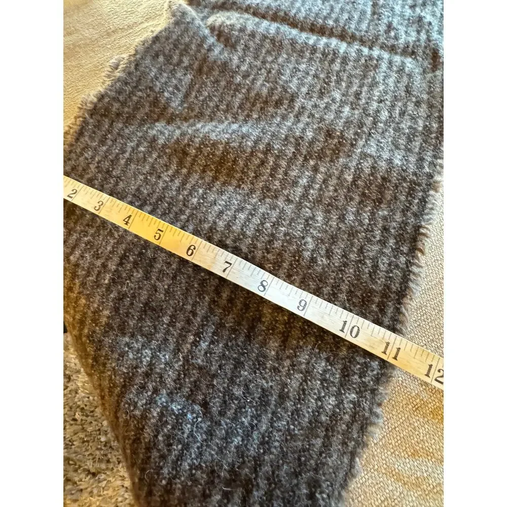 Ardalanish Isle of Mull Weavers 100% Pure New Wool Gray Brown Fringe Scarf
